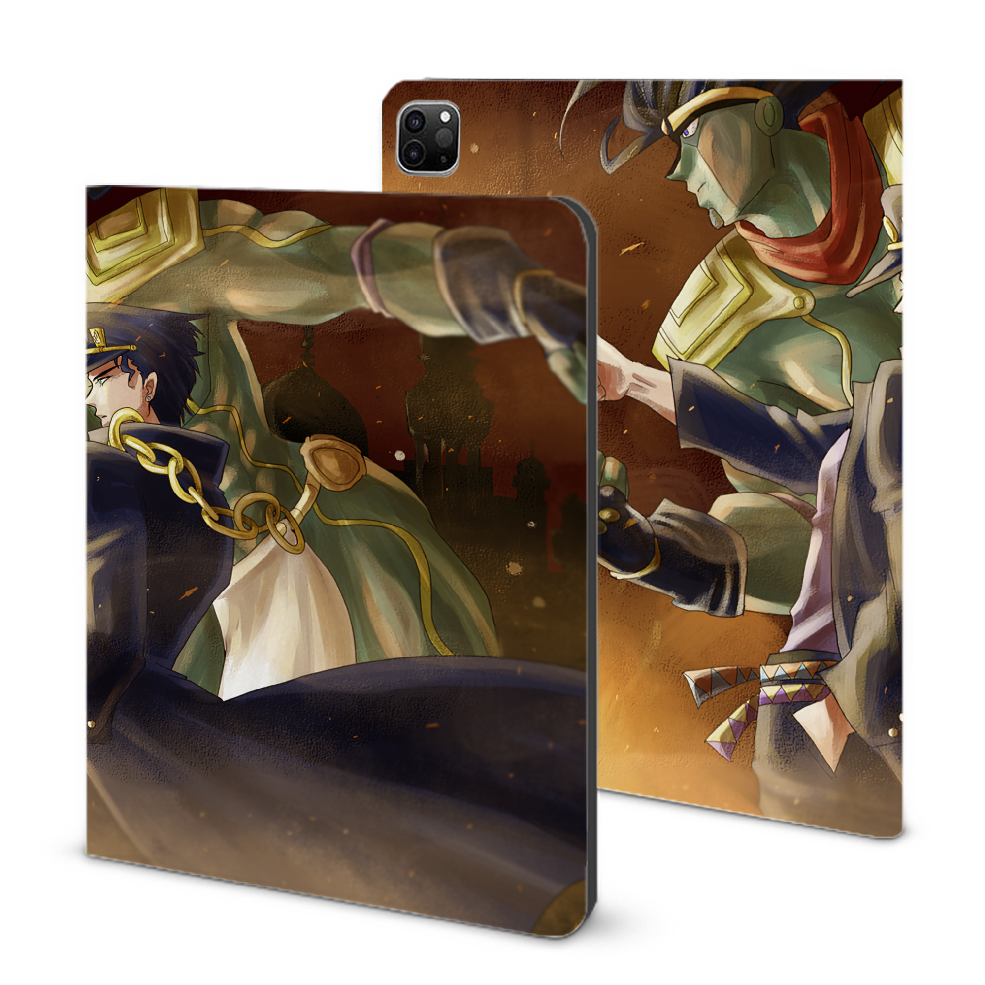 （画像用） ジョジョの奇妙な冒険 JoJo's Bizarre Adventure IPad ケース ブック型 PUレザー TPU 耐衝撃 軽量 薄型 ペン収納なし 全面保護 IPad 各モデル対応